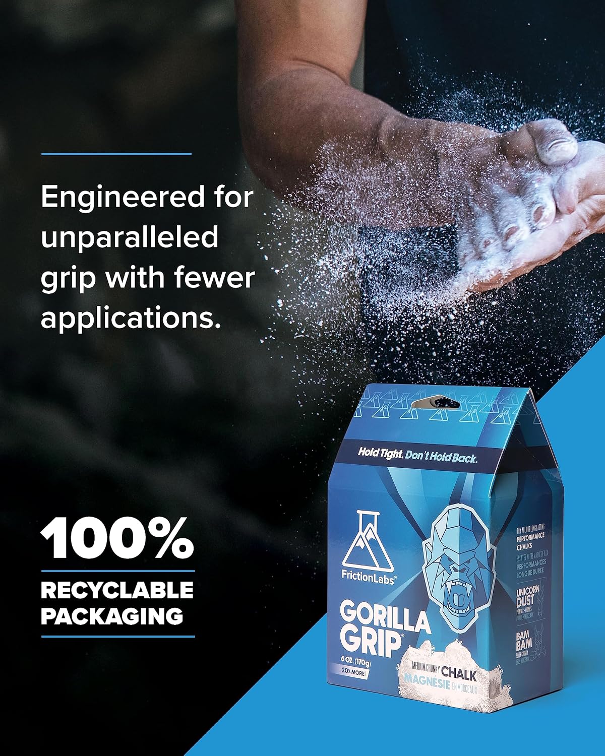 Friction Labs Premium Loose Climbing Chalk, High-Performance Hand Chalk | Superior Grip For Climbing, Weightlifting & Gymnastics, Skin Friendly Loose Chalk, Comes in Fine, Chunky & Super Chunky - Image 6